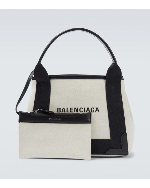 Balenciaga Black Cabas Leather-trimmed Canvas Tote Bag for men