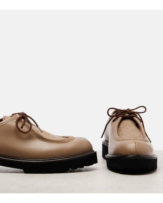 Max Mara Brown Schnuerschuhe Track Aus Leder Mit Veloursleder