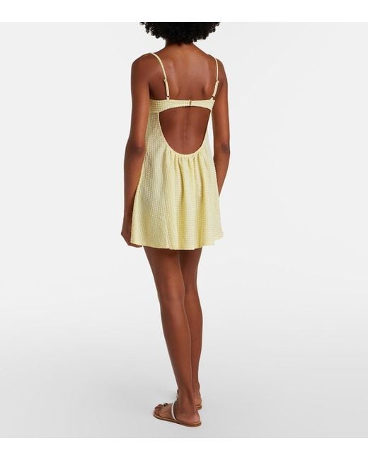 Montce Yellow Petal Gingham Minidress