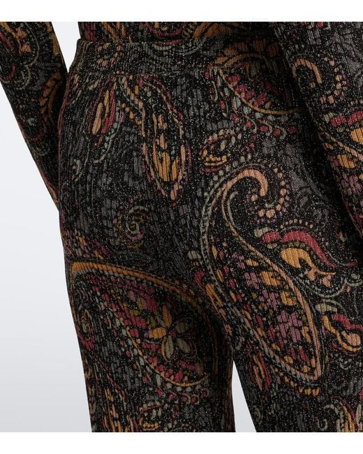 Etro Gray Paisley Jacquard Flared Pants