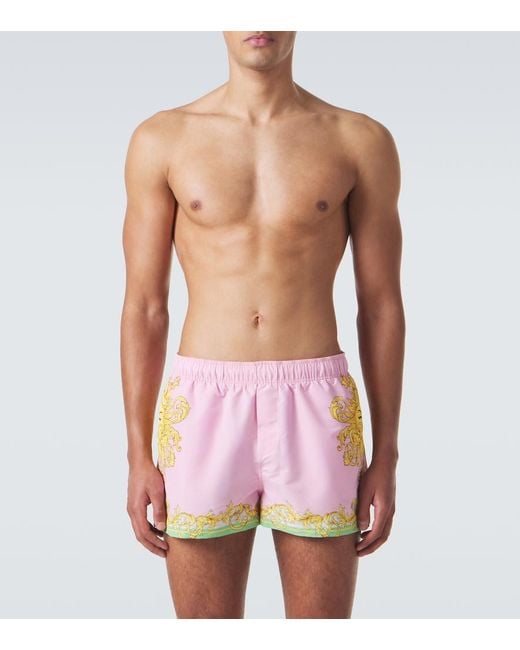 Banador Estampado Versace de hombre de color Pink