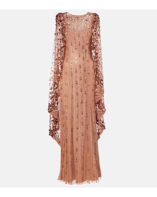 Jenny Packham Pink Verzierte Robe Blaize