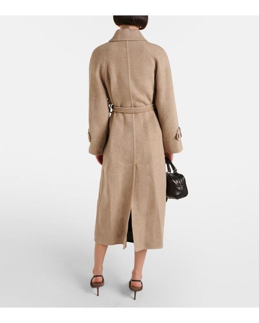 Brunello Cucinelli Natural Wool And Cashmere Overcoat