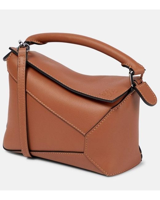 Loewe Brown Tote Puzzle Edge Mini Aus Leder