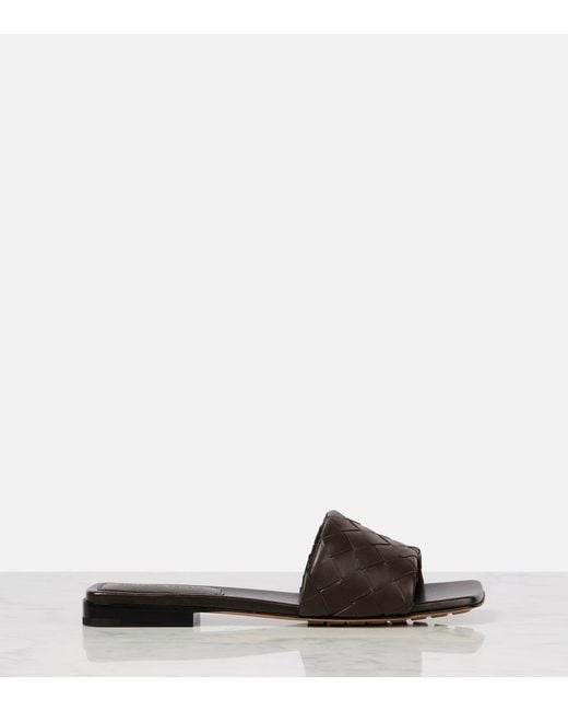 Bottega Veneta Brown Parco Intrecciato Leather Mules