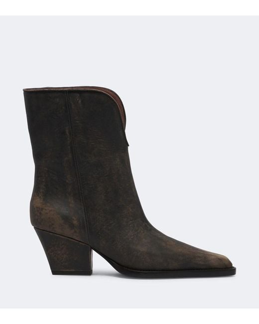 Paris Texas Black Jane Leather Cowboy Boots