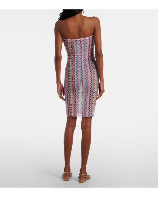 Missoni Pink Zigzag Strapless Minidress