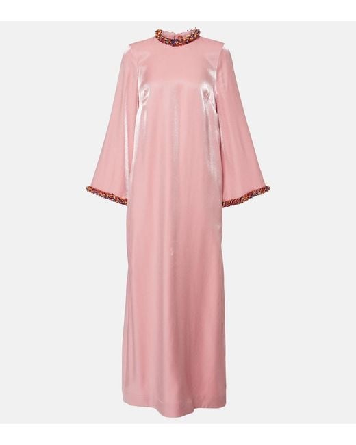 ALÉMAIS Pink Orion Beaded Gown