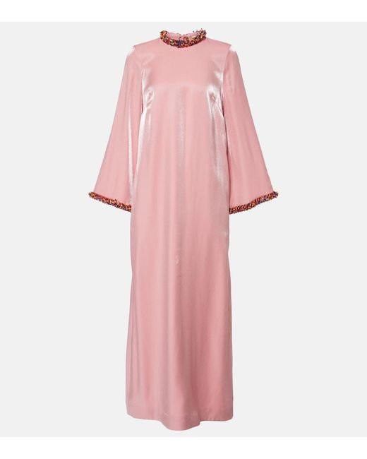 ALÉMAIS Pink Orion Beaded Gown