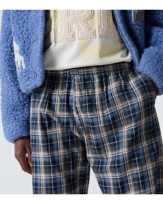 Pantalones Anchos De Algodon A Cuadros ERL de hombre de color Blue