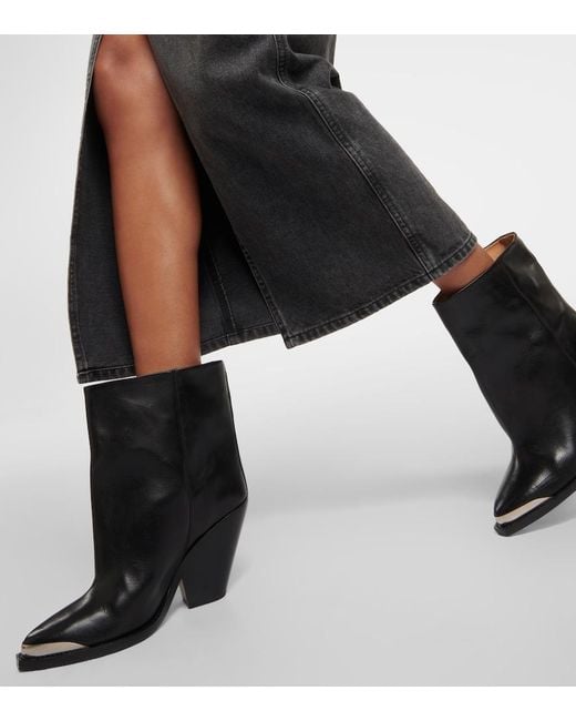 Isabel Marant Black Ladel Leather Ankle Boots