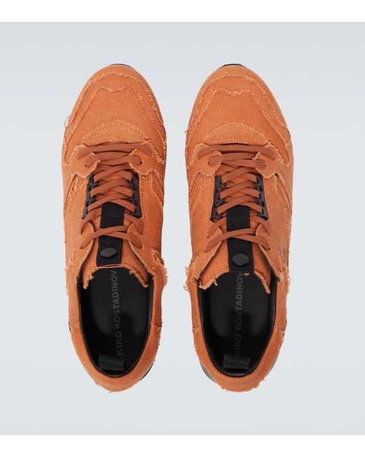 Kiko Kostadinov Brown Ostro Distressed Canvas Sneakers for men
