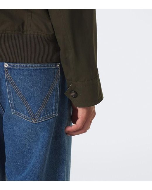 Bottega Veneta Green Intrecciato Cotton Twill Blouson Jacket for men