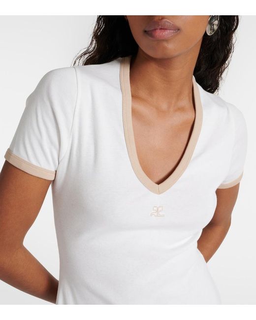 Courreges White Logo Cotton Minidress