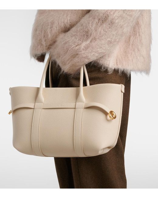 Loro Piana Natural Ghiera Small Leather Shopper