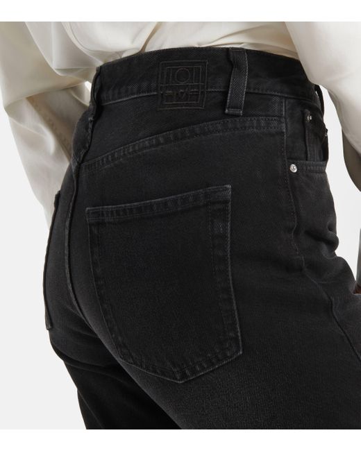 Totême  Black Mid-rise Cropped Jeans