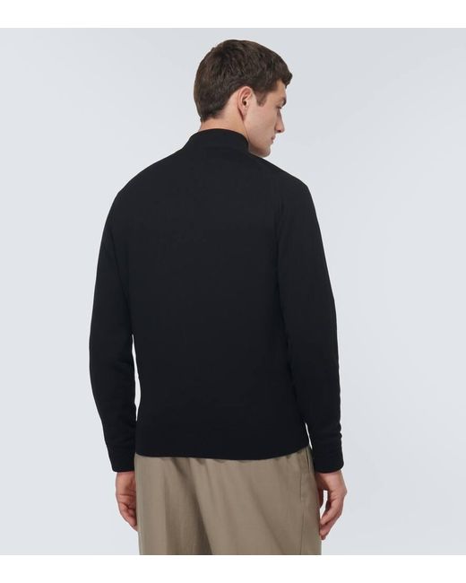 Pullover Claygate in lana vergine di John Smedley in Black da Uomo