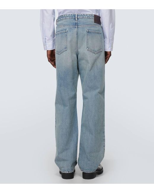Jeans a gamba larga e vita bassa di Miu Miu in Blue da Uomo