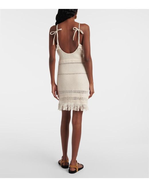 Isabel Marant Natural Araliage Macrame Cotton Minidress