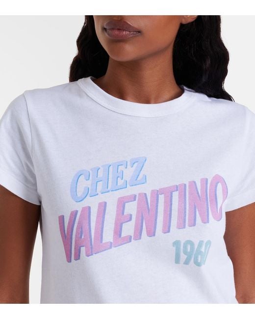 Valentino White Chez Cotton Jersey T-Shirt