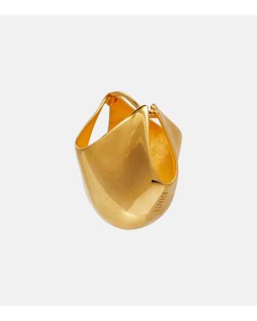 Khaite Metallic Lotus 18Kt-Plated Earrings