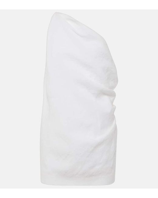 TOVE White Petra One-shoulder Linen Top