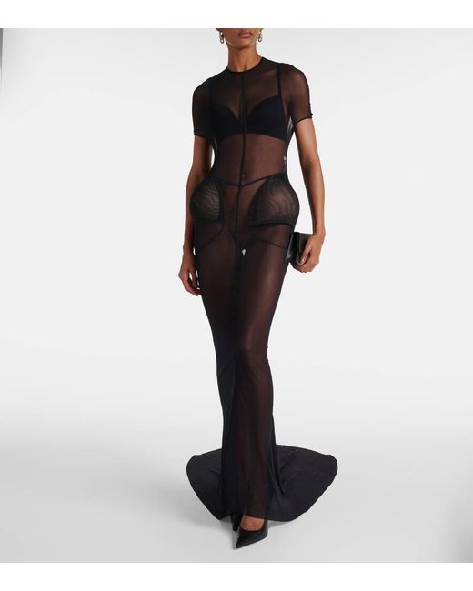 X Shayne Oliver vestido de fiesta de tul Jean Paul Gaultier de color Black