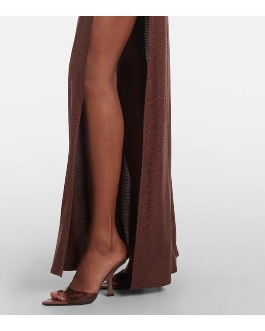 The New Arrivals Ilkyaz Ozel Purple Pernille Crepe Gown