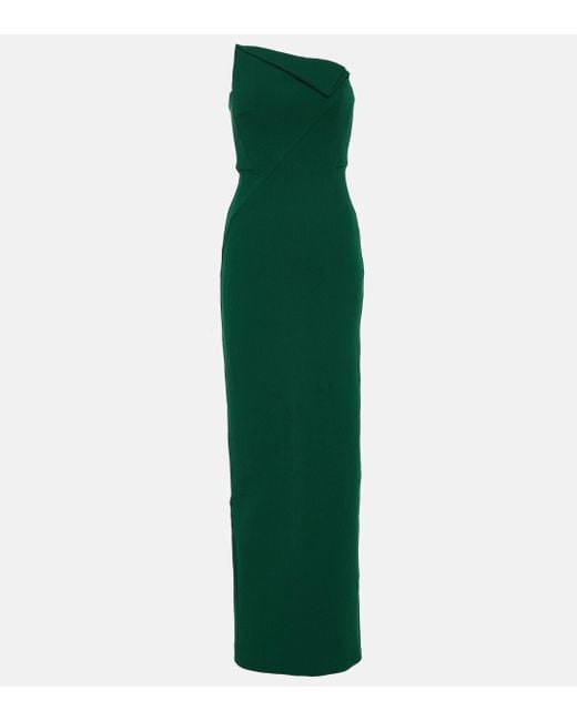Roland Mouret Green Origami Strapless Bustier Gown