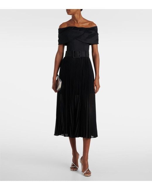 Rebecca Vallance Black Emelie Midi Dress