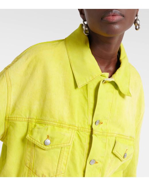 Acne Yellow Oversized Denim Jacket