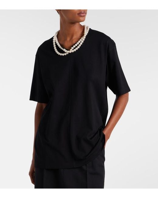 Junya Watanabe Black Oversized Embellished Cotton T-Shirt