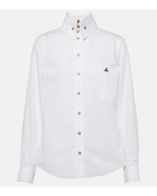 Vivienne Westwood White Hemd Classic Krall aus Baumwolle