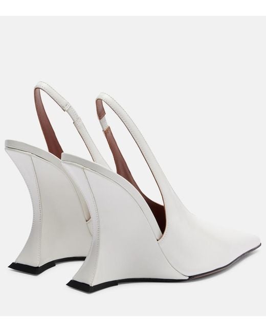 Paris Texas White Nina 105 Patent Leather Slingback Pumps