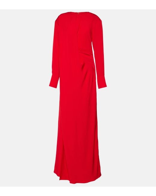 Robe longue en satin Stella McCartney en coloris Red