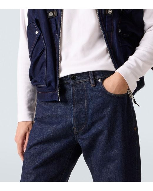 Stone Island Blue Mid-Rise Straight Jeans for men