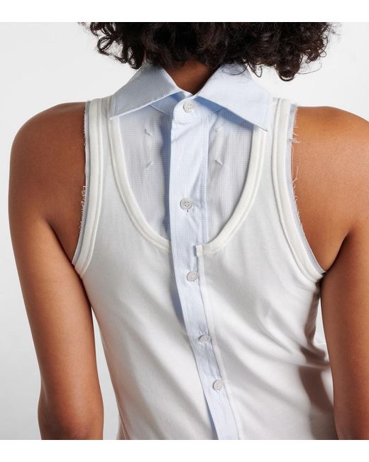 Maison Margiela White Convertible Cotton Top