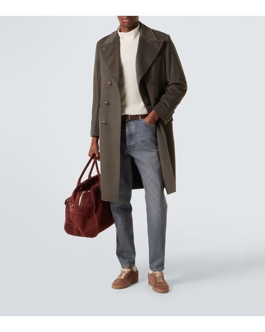 Brunello Cucinelli White Cashmere Sweater for men