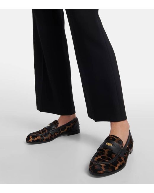 Christian Louboutin Black Penny Donna Leopard-print Loafers