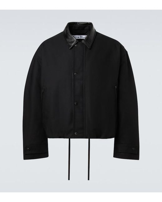 Acne Black Cotton Twill Blouson Jacket for men