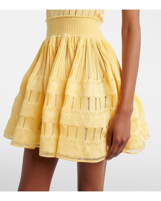 Alaïa Yellow Knitted Minidress