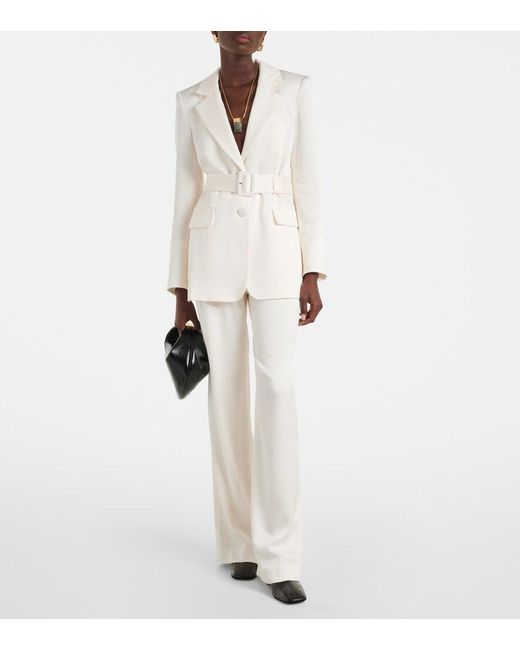 Veronica Beard Natural Ryanne Belted Blazer