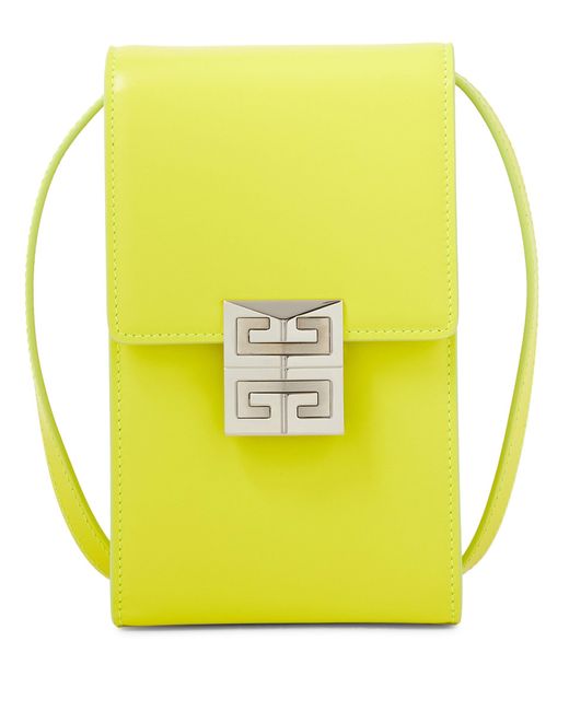 Givenchy Yellow 4g Mini Leather Crossbody Bag