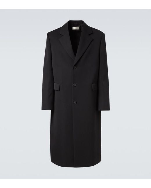 The Row Black Compa Virgin Wool Gabardine Coat for men