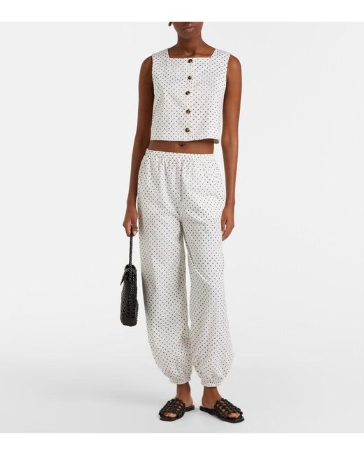 Posse White Evie Polka-Dot Balloon Pants