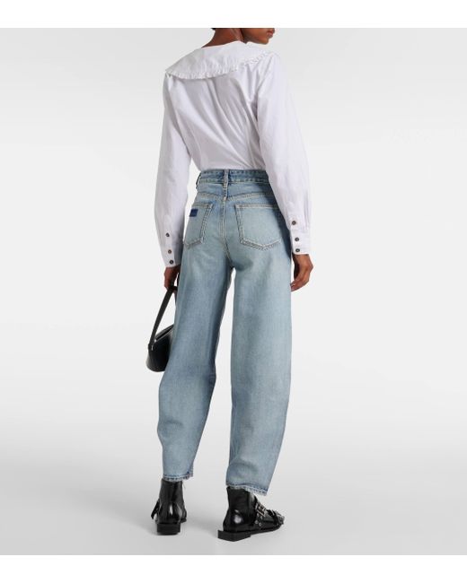 Ganni Blue Organic Denim Tapered Jeans