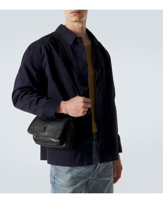 Saint Laurent Black Niki Small Leather Messenger Bag for men