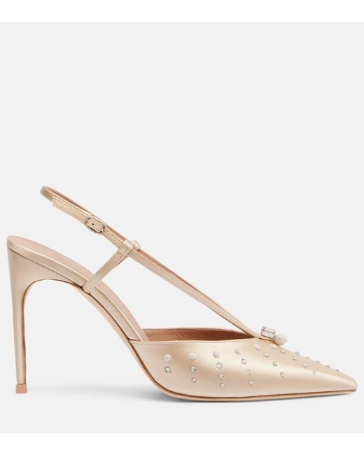 Escarpins Slingback Moore 90 En Satin Malone Souliers en coloris Natural