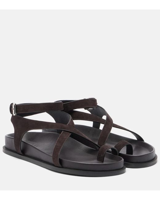 A.Emery Black Jalen Slim Suede Sandals