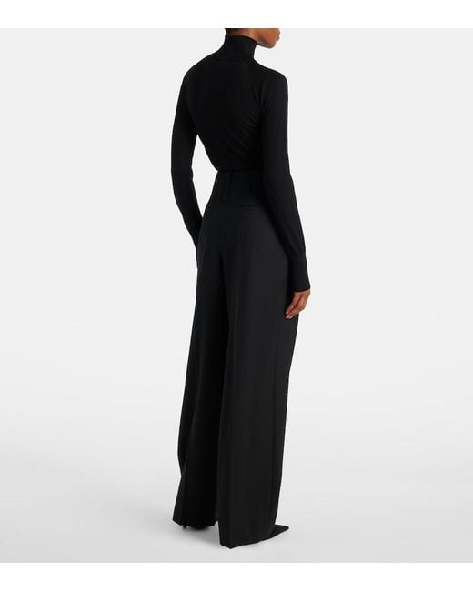 Victoria Beckham Black High-Rise Wide-Leg Pants